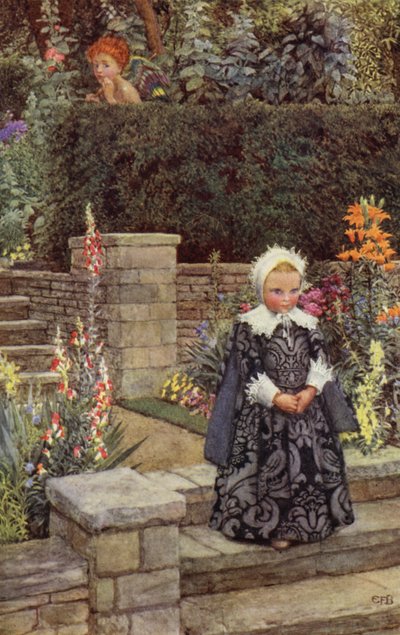 Alligevel er dette hende, hvis kyskste love Den hensynsløse kærlighed skal en dag frygte, og under hendes meddelelse (farve litho) af Eleanor Fortescue Brickdale