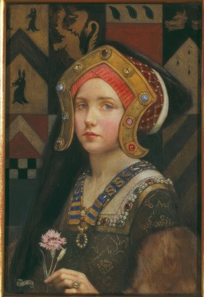 Leder af en Tudor -pige af Eleanor Fortescue Brickdale