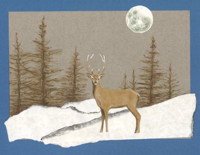 Night Encounter, 2012 (akvarel på papir og collage) af Eleanor Grafton