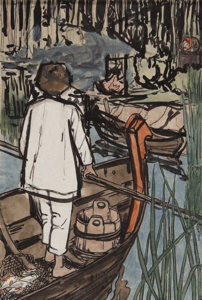 Illustration til The Tale Synko-Philipko af Elena Dmitryevna Polenova
