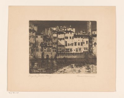 Borgo San Jacopo (Firenze) (original titel på objekt) af Elena Wissmann (signed by artist)