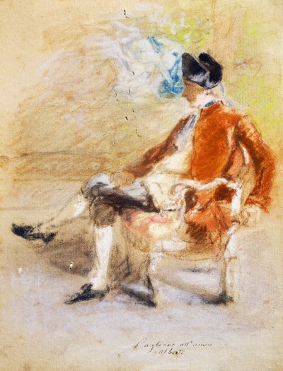 Figur i kostume fra det 18. århundrede, ca.1890 (pastel på papir) af Eleuterio Pagliano