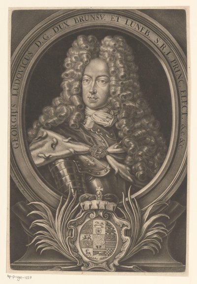 Portræt af Georg Ludwig, konge af Storbritannien og Irland af Elias Christopf Heiss