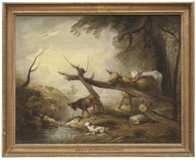 Kvæg ved en bæk af Elias Martin