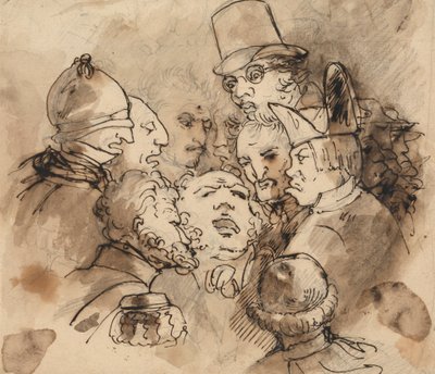 Gruppe af karikaturhoveder af Elias Martin