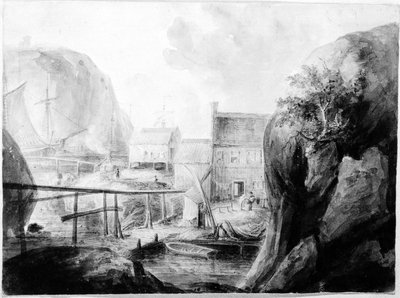 Kystbebyggelse i England af Elias Martin