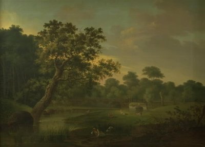 En bro over et vandløb ved Skodsborgvej af Elias Meyer