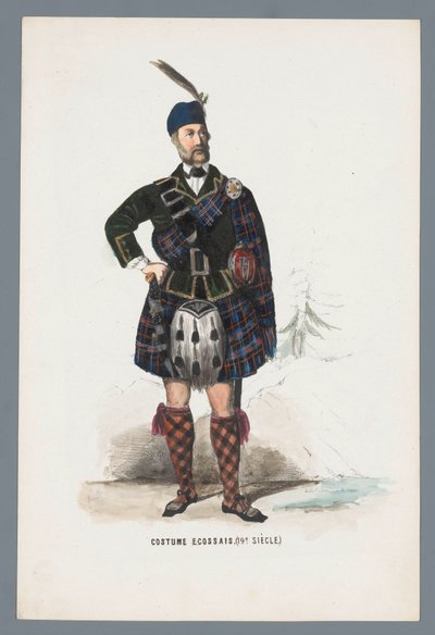 Skotsk kostume. (1800-tallet.) (titel på objektet) af Elias Spanier