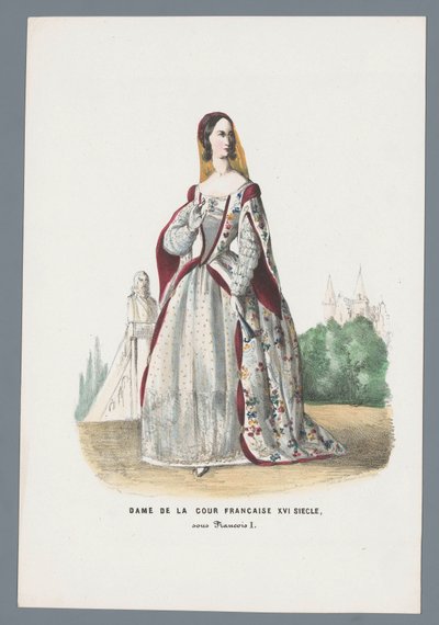 Dame ved det franske hof XVI århundrede, under Francois I (titel på objektet) af Elias Spanier