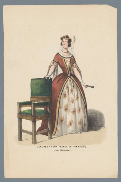 Dame af det franske hof XVI århundrede. under Francois I (titel på objekt) af Elias Spanier