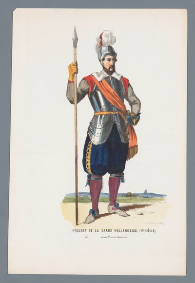 Pikeman fra den hollandske garde. (17. århundrede) under prins Maurice (titel på objektet) af Elias Spanier