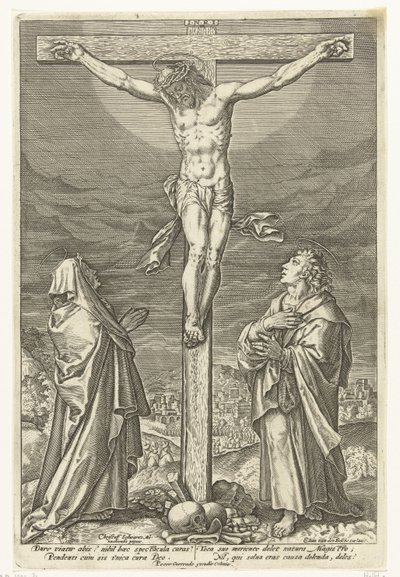 Kristus på korset, med Maria og Johannes Døberen Passion of Christ (serietitel) af Elias van den Bossche