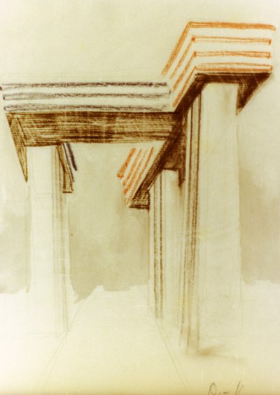 Designtegning til den foreslåede wolkenbugel (sky-jern) bygning af el lissitzky (lazar markovich lissitzky), der aldrig blev bygget af Eliezer Markowich Lissitzky