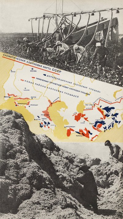 Bomuldsavl. Illustration fra USSR Builds Socialism, 1933. af Eliezer Markowich Lissitzky