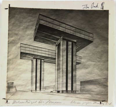 Skyskraberen Wolkenbügel på Strastnoy Boulevard i Moskva, 1925 af Eliezer Markowich Lissitzky