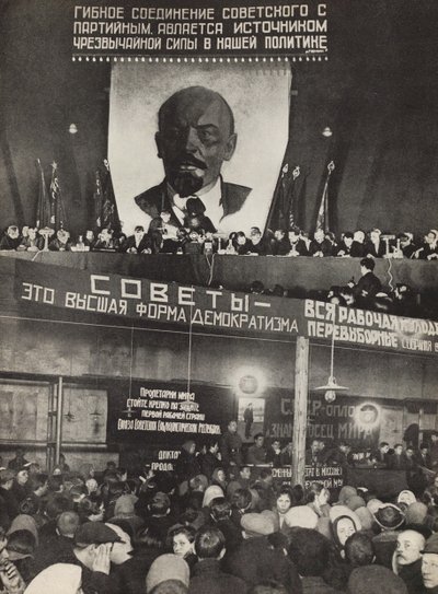 Sovjet - den højeste form for demokrati. Illustration fra USSR Builds Socialism, 1933. af Eliezer Markowich Lissitzky