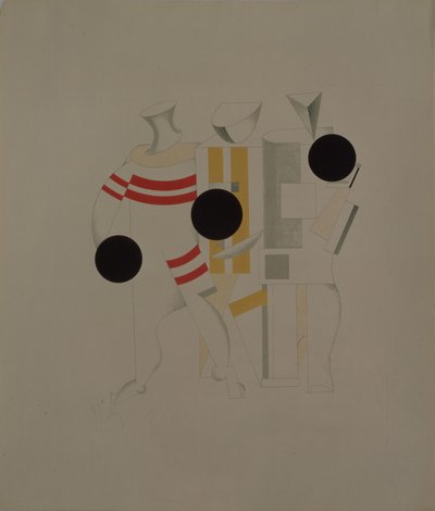 Sportsfolk. Figur til operaen Victory over the sun af A. Kruchenykh, 1920-1921 af Eliezer Markowich Lissitzky