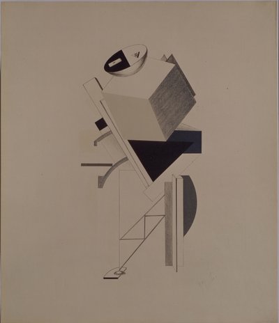 Stærk fyr. Figur til operaen Victory over the sun af A. Kruchenykh, 1920-1921 af Eliezer Markowich Lissitzky