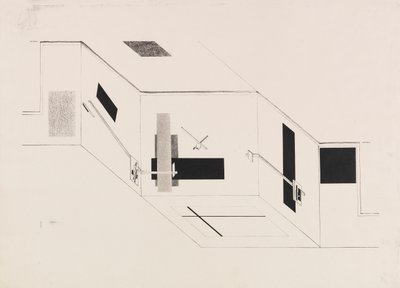 Proun-rummet. Ark 5 af I Kestner-porteføljen, 1923. af Eliezer Markowich Lissitzky