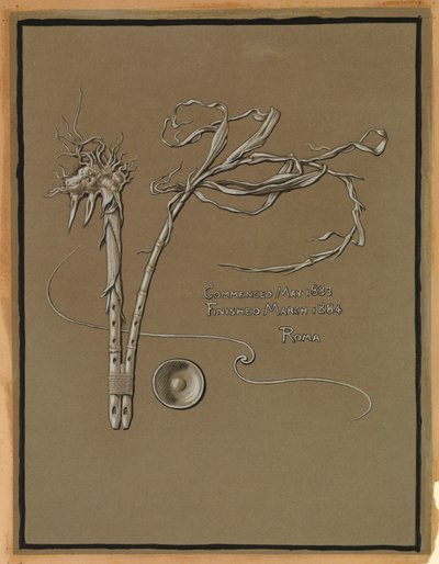 (Illustration til Rubáiyát af Omar Khayyám) Kunstnerens signatur af Elihu Vedder