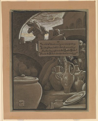 (Illustration til Rubáiyát af Omar Khayyám) Slutningen på Ramazan af Elihu Vedder