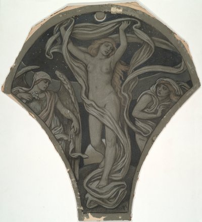 Tegnefilm for Luna, fra de tres studier til Huntington-loftet (1926.80) af Elihu Vedder