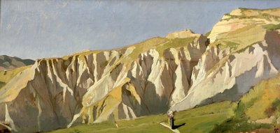 Volterras klipper (olie på panel) af Elihu Vedder