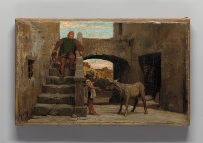 Fabelen om mølleren, hans søn og æslet af Elihu Vedder