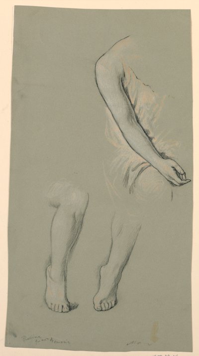 Tegning, figurdetaljer, ca. 1885 af Elihu Vedder
