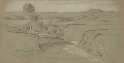 romersk landskab, ca. 1900. af Elihu Vedder