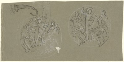 Ark med undersøgelser for Huntington Ceiling af Elihu Vedder