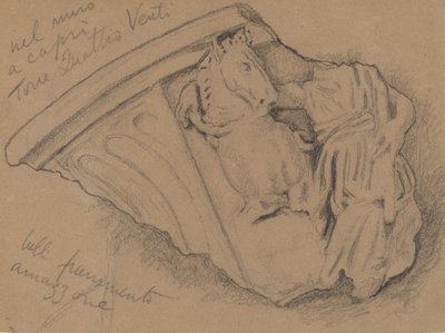 Skitse af et fragment fra en mur i Capri, ca. 1897. af Elihu Vedder