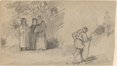 Søn og Æslet, ca. 1859. af Elihu Vedder