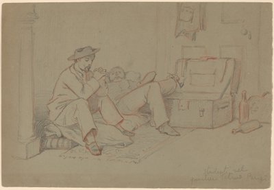 Studerende i Latinerkvarteret, Paris, ca. 1858. af Elihu Vedder