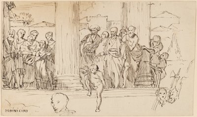 Studie efter Domenichino, ca. 1858. af Elihu Vedder