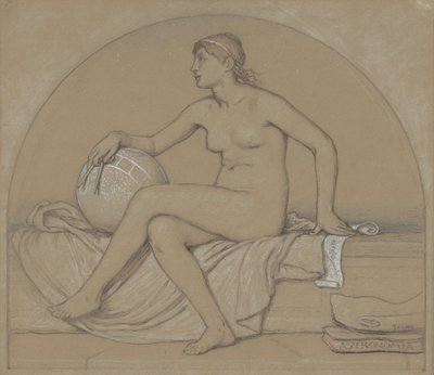 Studie for astronomi, 1892. af Elihu Vedder