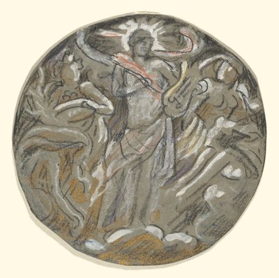 Undersøgelse for Center Tondo of Huntington Ceiling - Apollo and the Four Seasons af Elihu Vedder