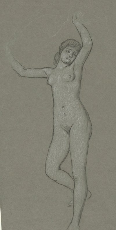 Studie til Figure of Luna af Elihu Vedder