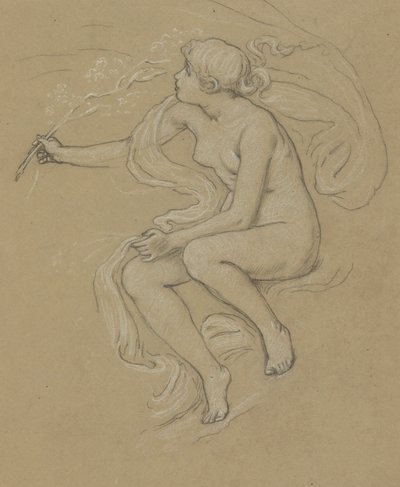 Undersøgelse til Figur af foråret af Elihu Vedder