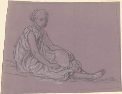 Undersøgelse til "Græske piger badning" af Elihu Vedder