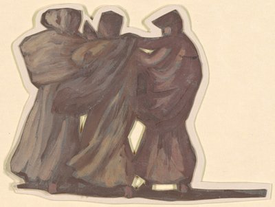 Studie for græske piger, der bader, ca. 1872. af Elihu Vedder
