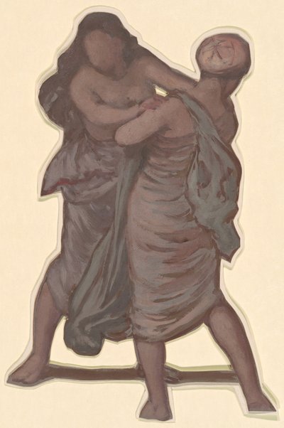 Studie for græske piger, der bader, ca. 1872. af Elihu Vedder