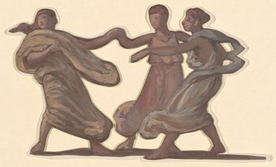 Studie for græske piger, der bader, ca. 1872. af Elihu Vedder