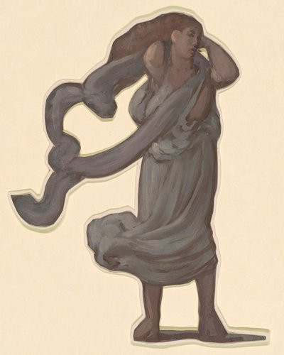 Studie for græske piger, der bader, ca. 1872. af Elihu Vedder