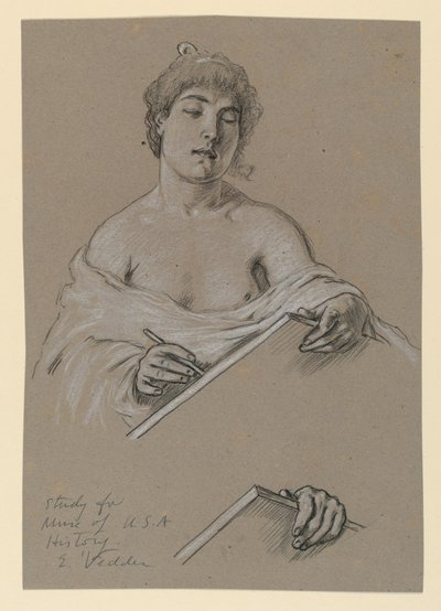 Studie til "Muse of History" af Elihu Vedder