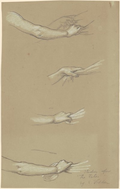 Studie til The Fates Gathering in the Stars, ca. 1884-1887. af Elihu Vedder