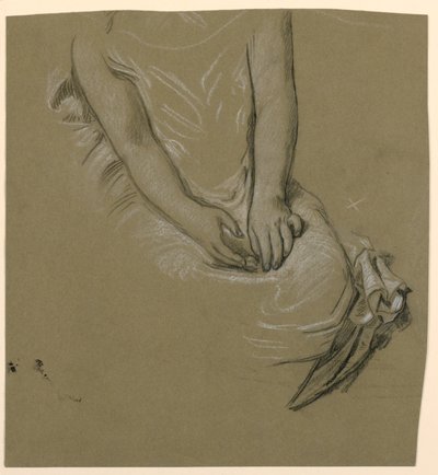 Undersøgelse af kvindelig model af Elihu Vedder
