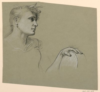 Studie af figur af Elihu Vedder