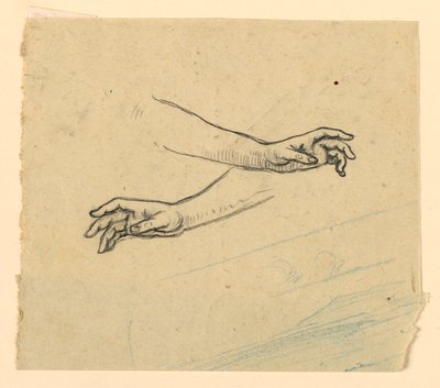 Studie af to hænder, der rækker ud af Elihu Vedder