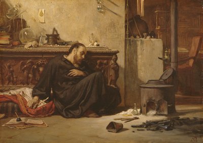 Den døde alkymist, ca. 1868 af Elihu Vedder